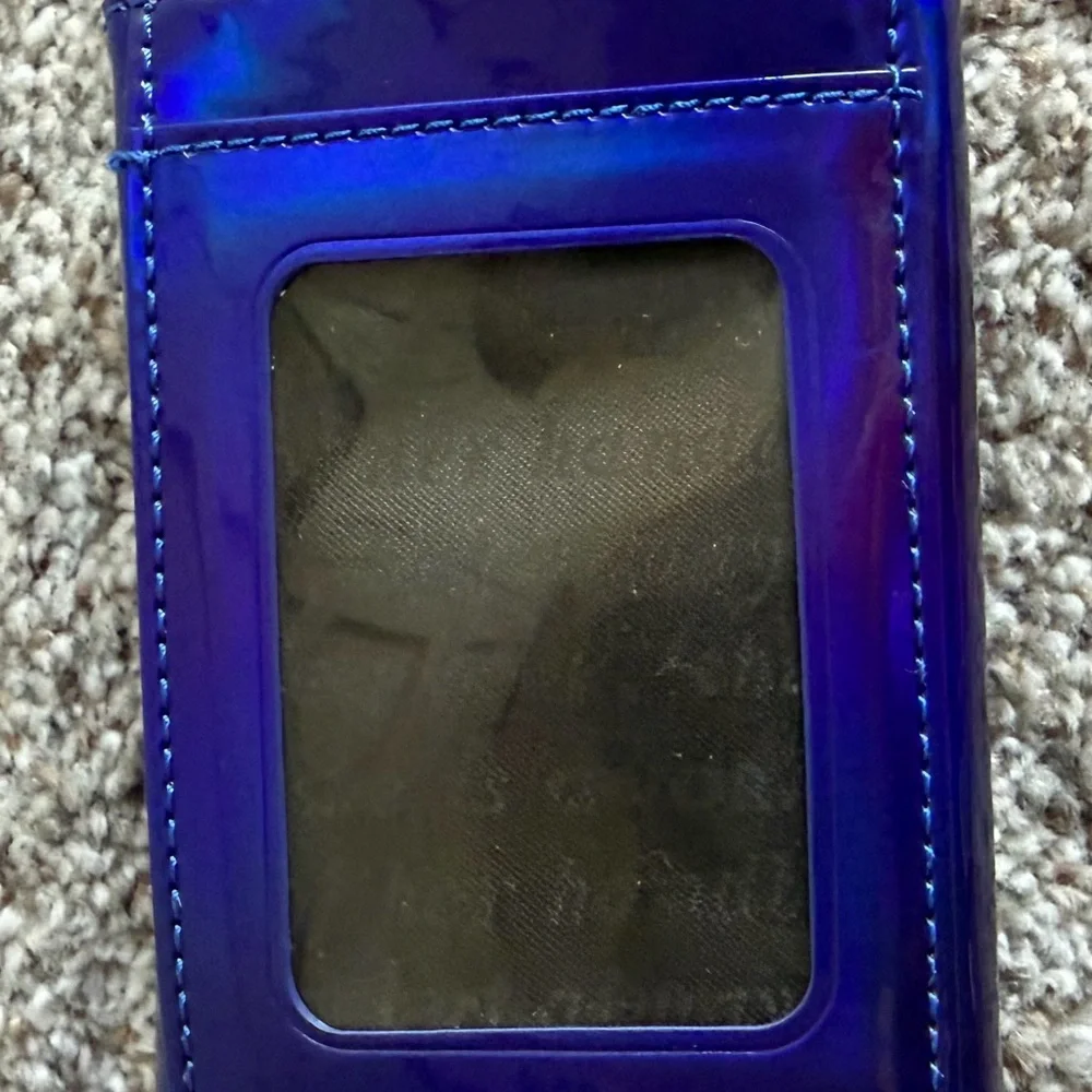 kate spade Iridescent Blue-Purple Card Holder with Gold Keyring